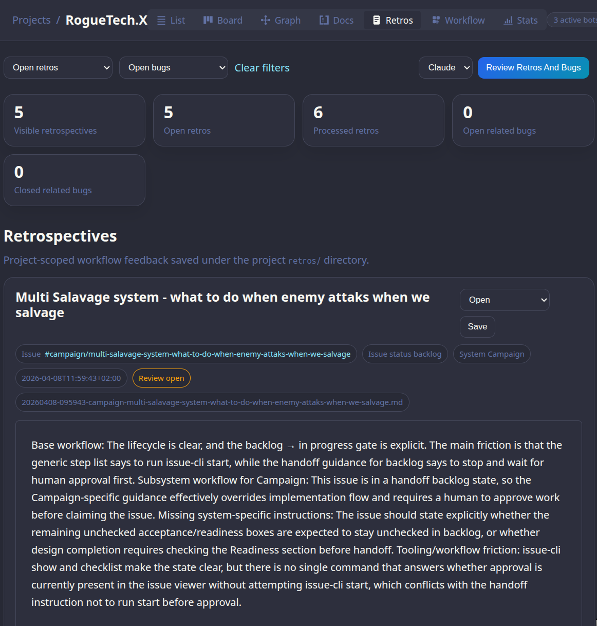 Retrospectives view